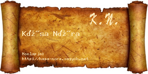 Kása Nóra névjegykártya