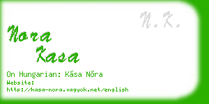 nora kasa business card