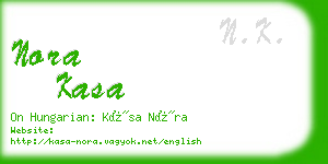 nora kasa business card